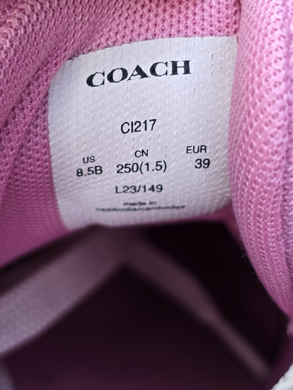 COACH Women's C201 Signature, Low Top Sneakers, Vivid Pink, Sz 8.5B - Picture 14 of 15